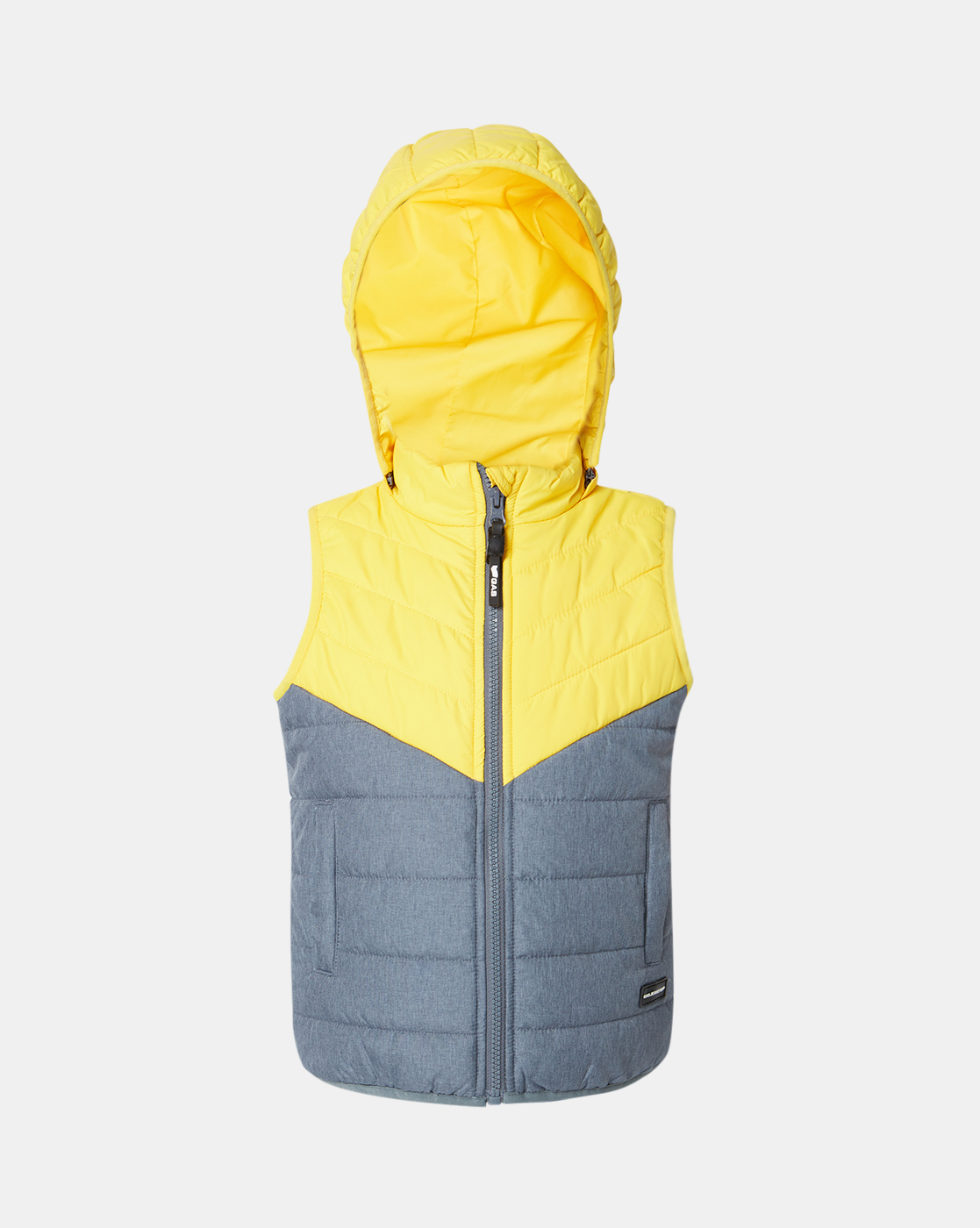 Gas Kids Boys Grey Color Block Quilted Jacket